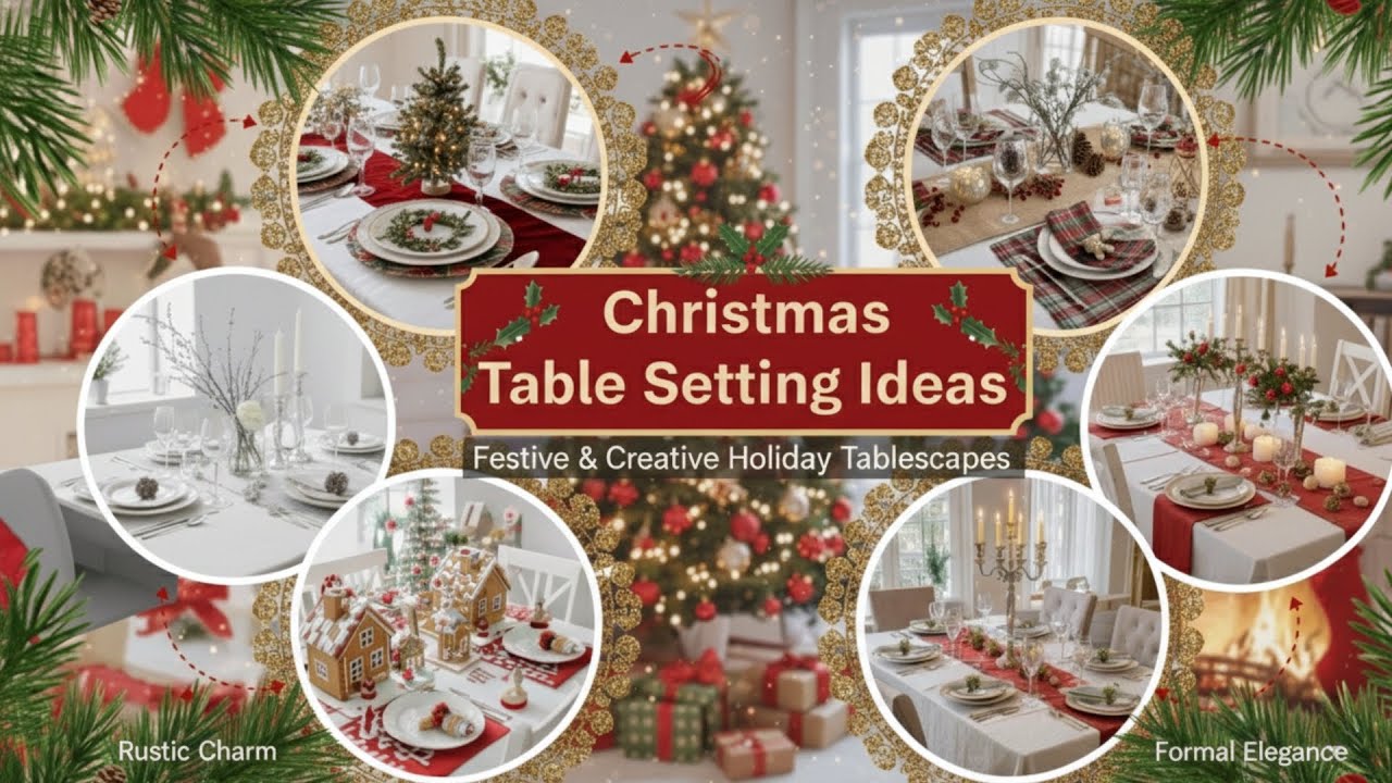 156+ Christmas Table Setting Ideas 2025 | Modern Dining & Holiday Tablescape Trends