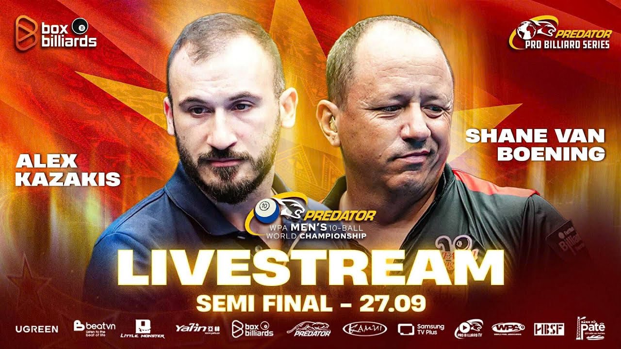 TV 1| SHANE VAN BOENING vs ALEX KAZAKIS | B&Aacute;N KẾT| 2025 PREDATOR WPA MEN'S 10BALL WORLD CHAMPIONSHIP