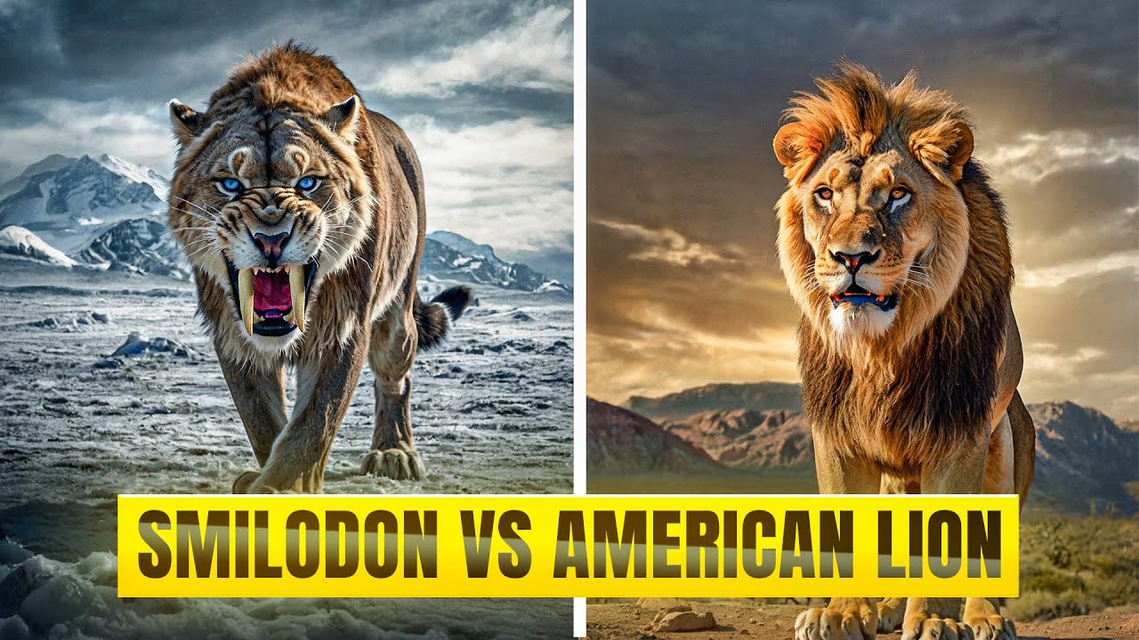 Smilodon vs American Lion — The Biggest Prehistoric Cat Fight