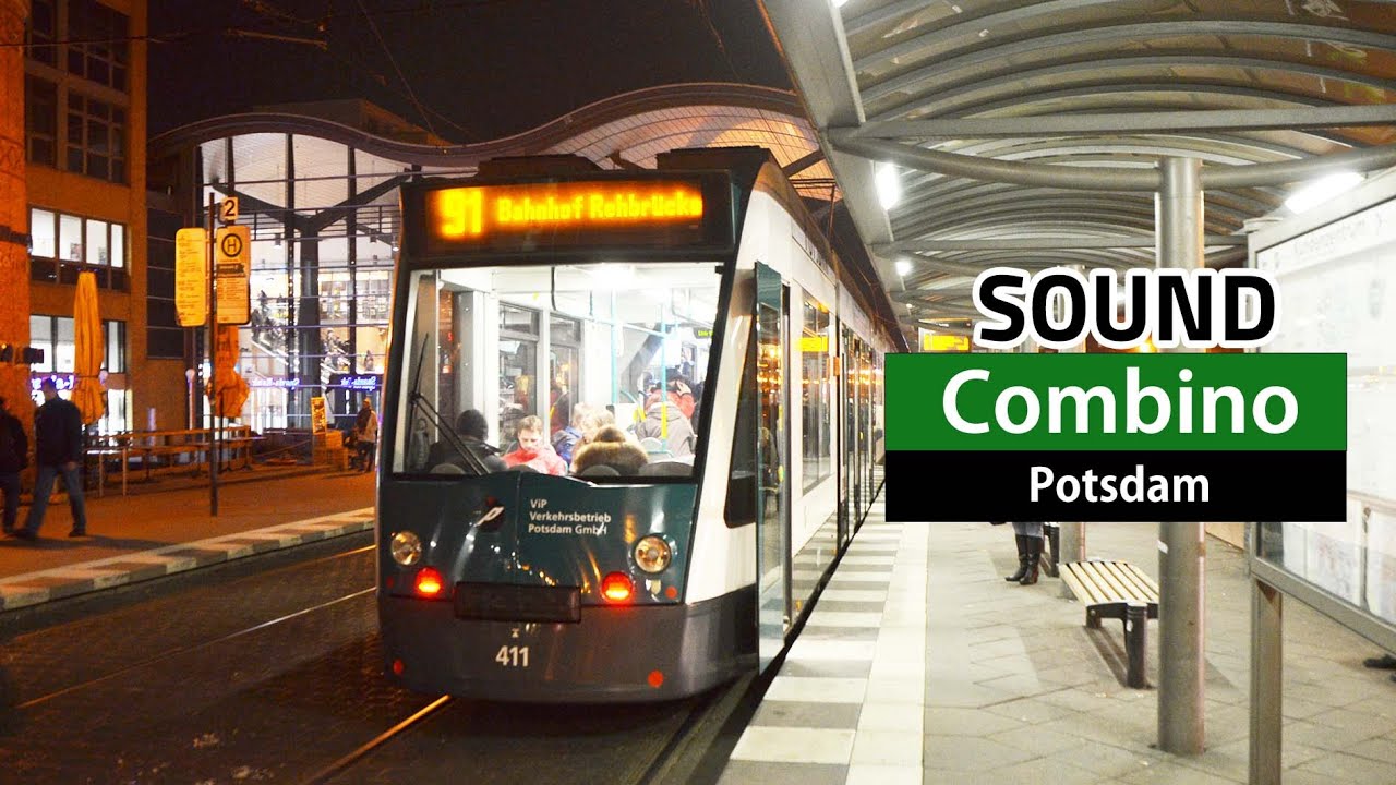 [Sound] Straßenbahn Potsdam | Siemens Combino | [91] Luftschiffhafen - Alter Markt/Landtag (2.2016)