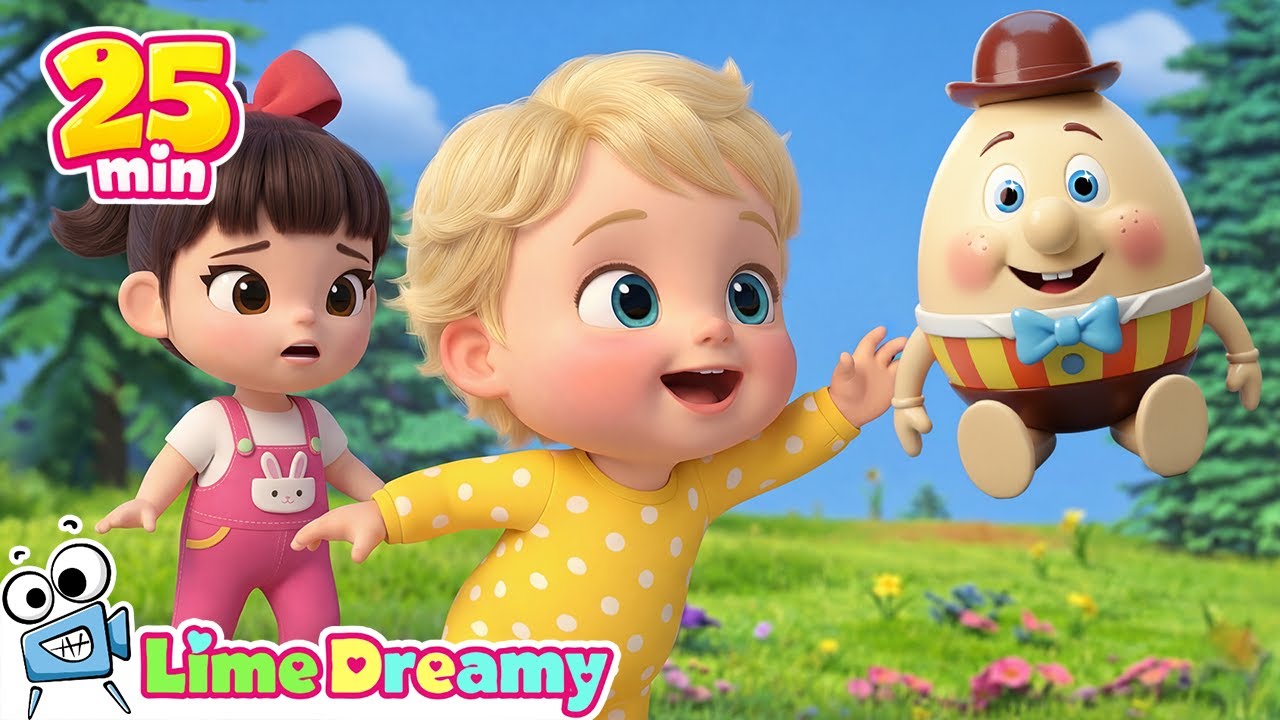 Humpty Dumpty & Dinosaur Friends! 🥚🦖 | 25 Mins Best Nursery Rhymes Medley | Lime Dreamy