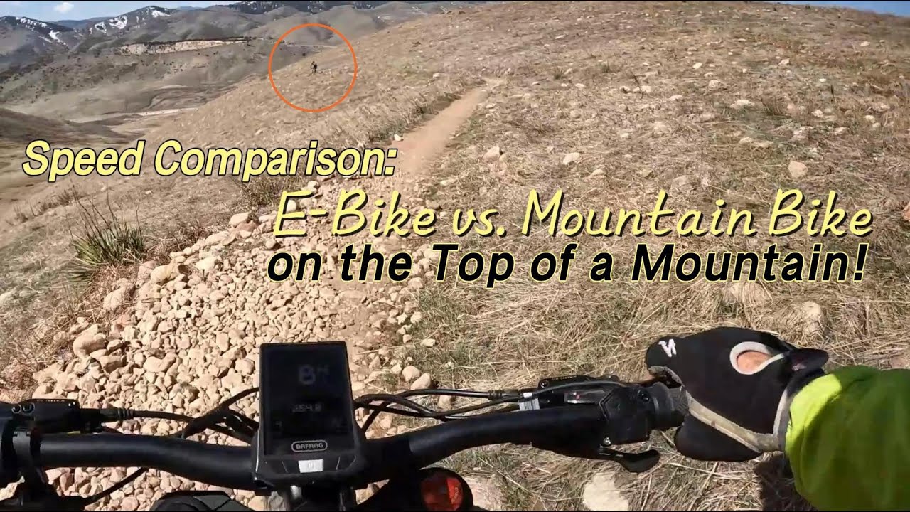 Speed Comparison: E-Bike vs. Mountain Bike on the Top of a Mountain! #cyrusher #ebike