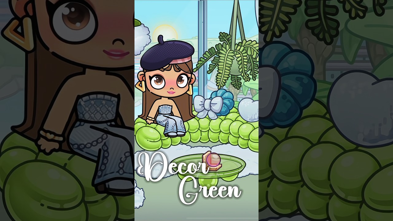 DECORA&Ccedil;&Atilde;O de Quarto GREEN💚🍀#avatarworld #bubbleglamavatarworld ##ideiadedecoracaoavatarworld