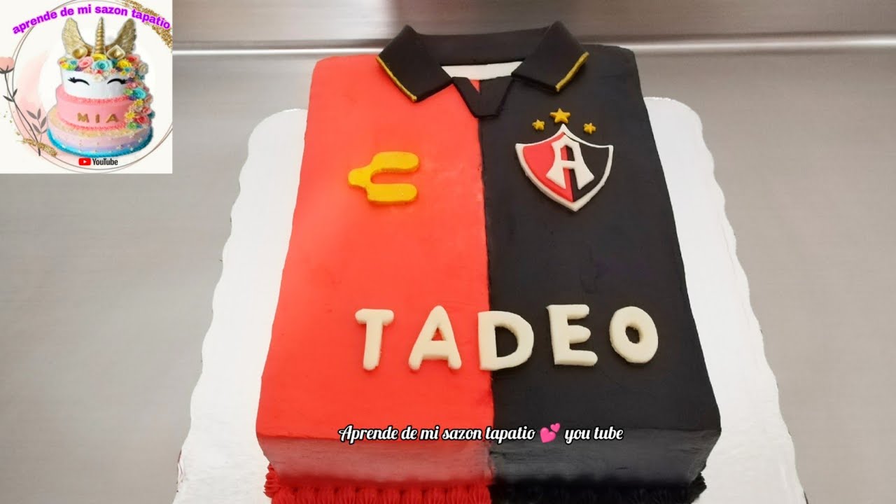 pastel del atlas / c&oacute;mo hacer un pastel en forma de camisa de f&uacute;tbol