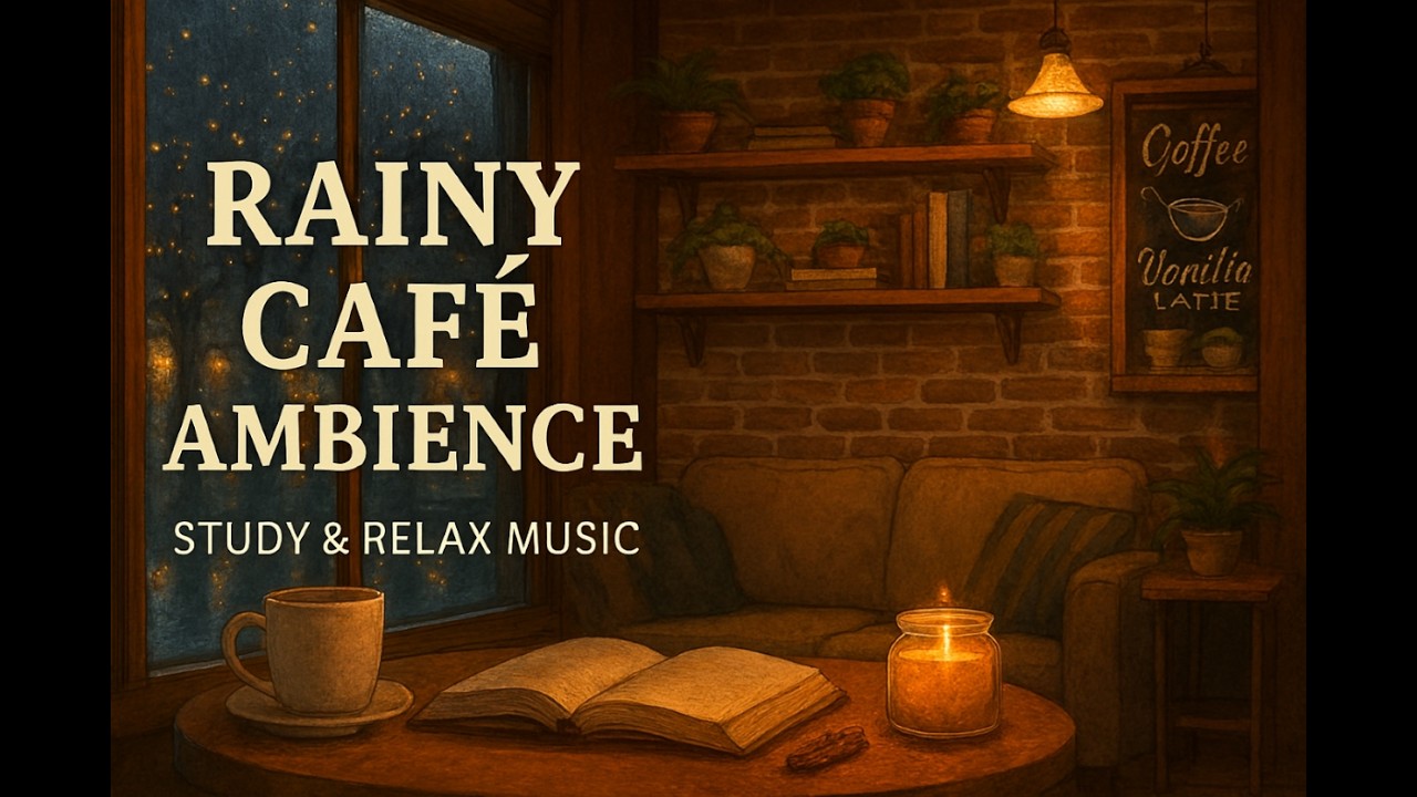 Relaxing Rainy Evening Café • Study Music