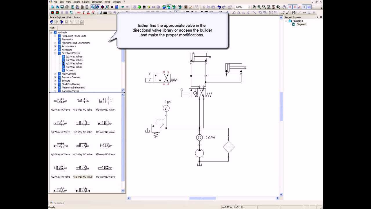 Selenoid valve and relay circuit - Electro-Hydraulics, Automation Studio™ Educational Edition
