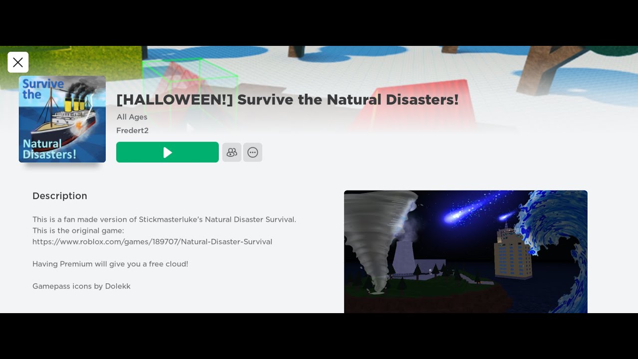 Friday night stream - Roblox [HALLOWEEN!] Survive the Natural Disasters