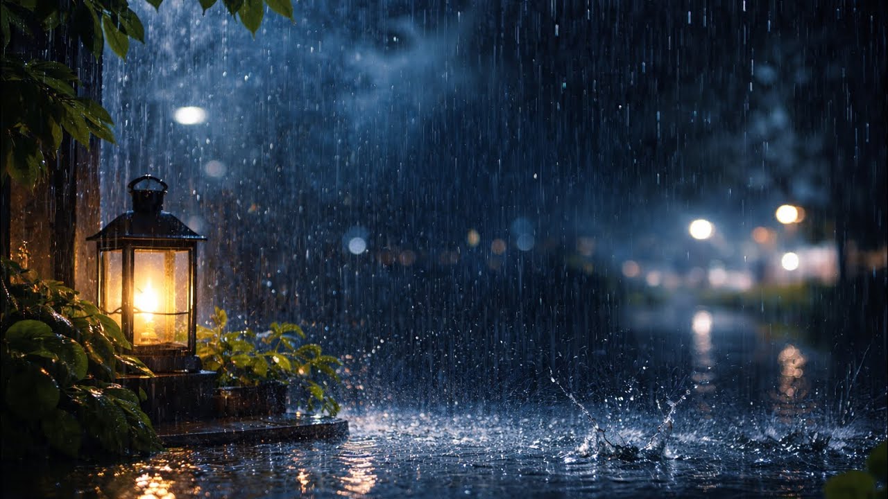 Night Rain Sound Effect for Deep Sleep, Relaxation & Stress Relief | 1 Hour