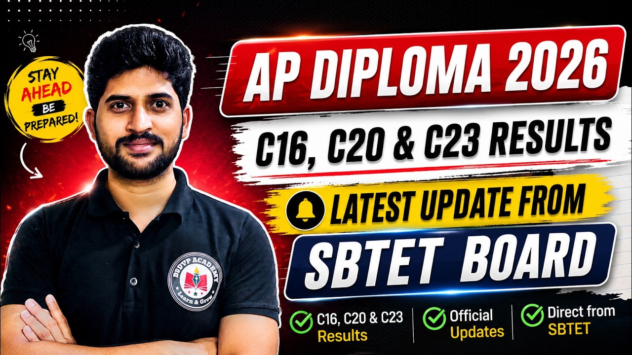 AP Diploma 2026 Results Latest Update | C16 C20 C23 Results Date | Latest update from sbtet board