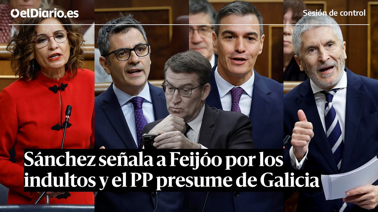 Sesión de control: SÁNCHEZ señala a FEIJÓO por los indultos y el PP presume de Galicia