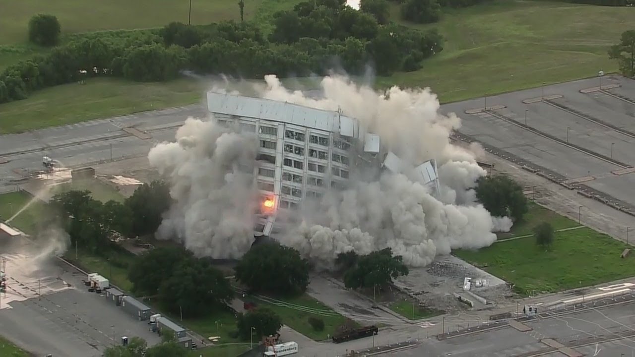 ExxonMobil Main Office Building implosion in Baytown: FULL DEMOLITION