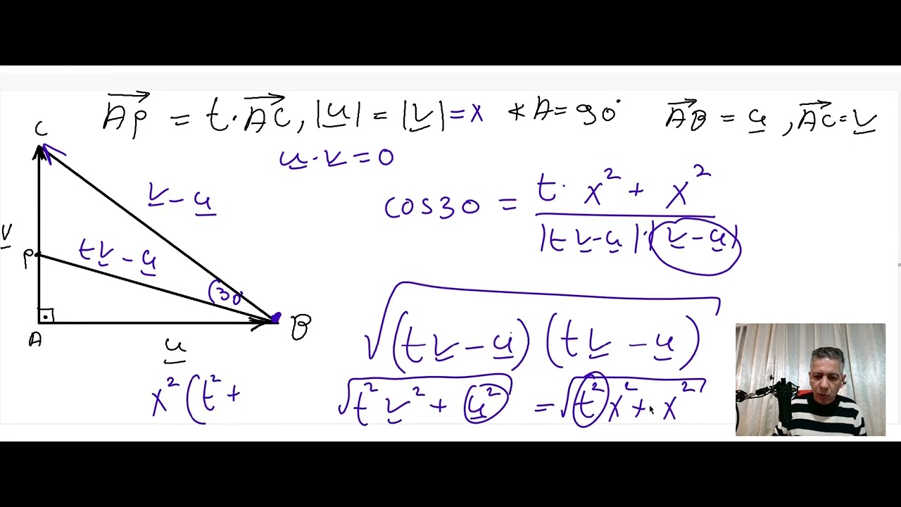 קורס הוקטור הגיאומטרי-שיעור 32- בעיות במישור-מכפלה סקלרית עם פרמטרים