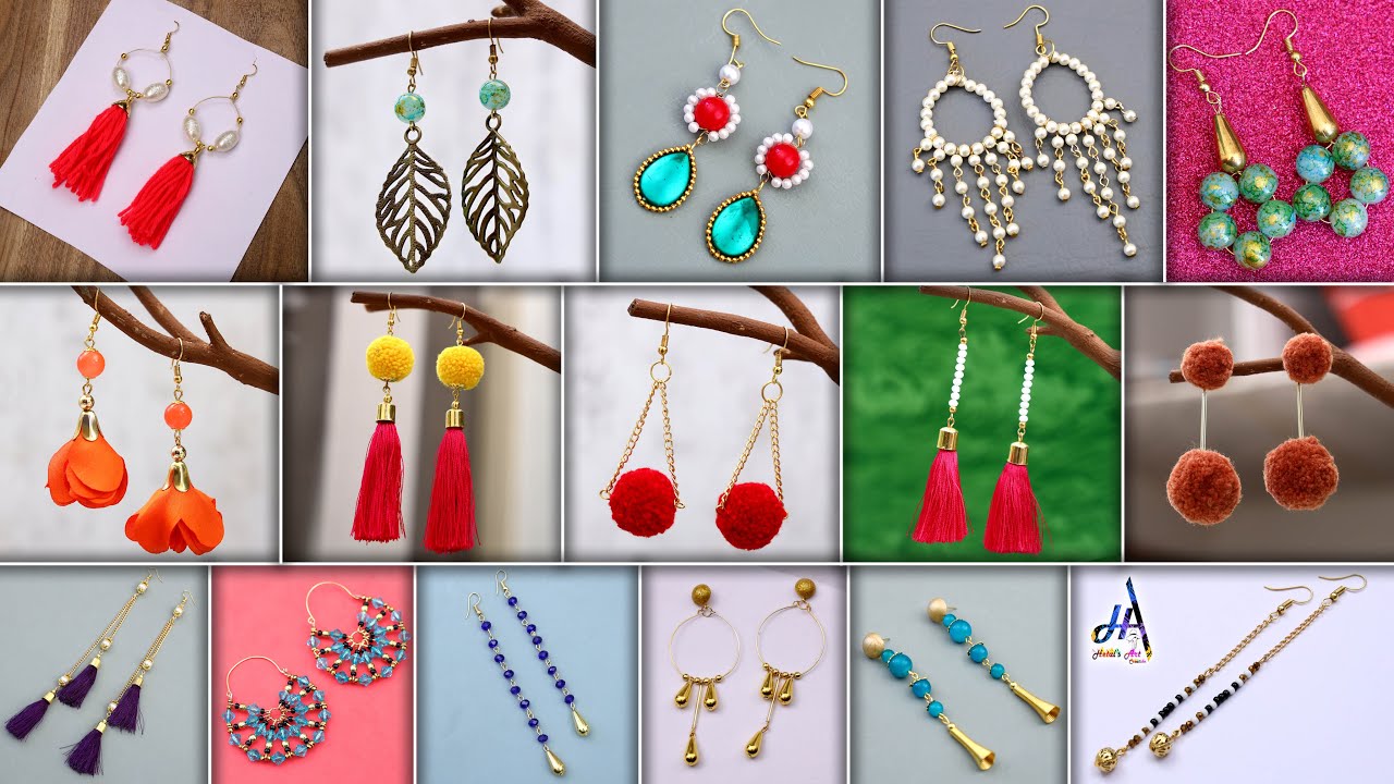 Fancy Girls! Daily Wear Looking Beautiful - 16 DIY Earring Making At Home