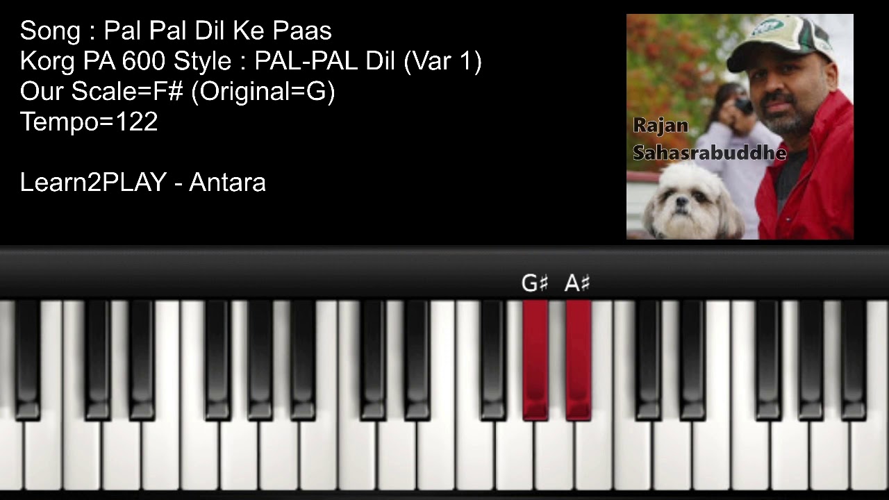 FULL SONG - Pal Pal Dil Ke Paas - Piano Tutorial - Slow Play - EZ Piano - Lighted Keys - Notes