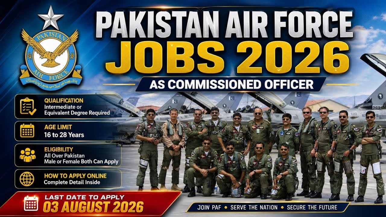 Pakistan Air Force (PAF) Jobs 2026 | Join PAF as Commissioned Officer | Complete Guide
