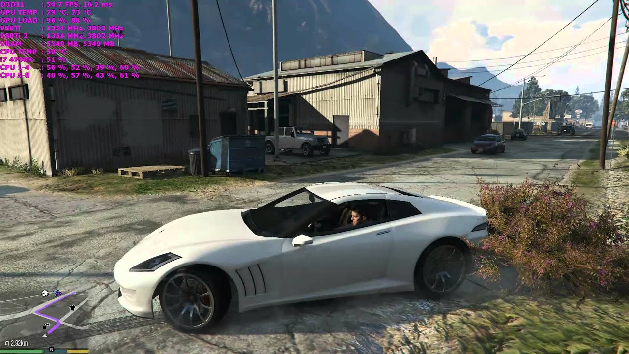 GTA V Ultra Grass Test 4K | GTX 980Ti SLI | i7 4790K 4.8GHz