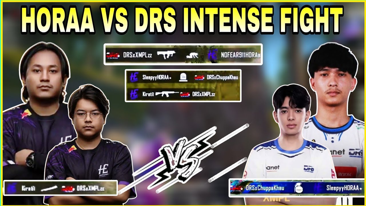 Horaa vs DRS Intense Fight 🥵 | Sky 1v3 DRS | FRAG Solo 14 Kills | Clash with kvn 