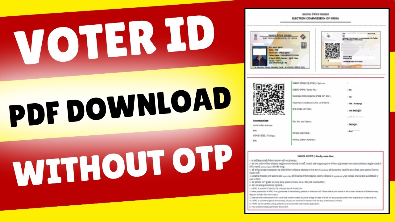 ⚡Download Voter Card Online Without OTP or Aadhaar OTP | Easy Full Process|Voter Card Pdf Download
