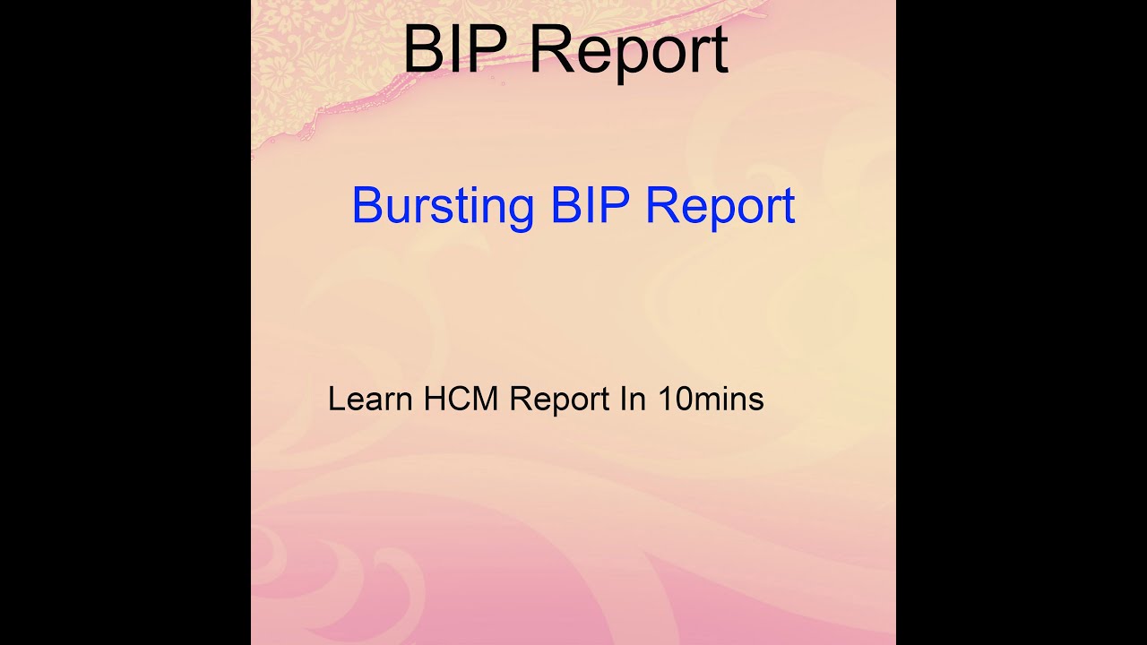 Oracle Cloud - Bursting BIP Report.