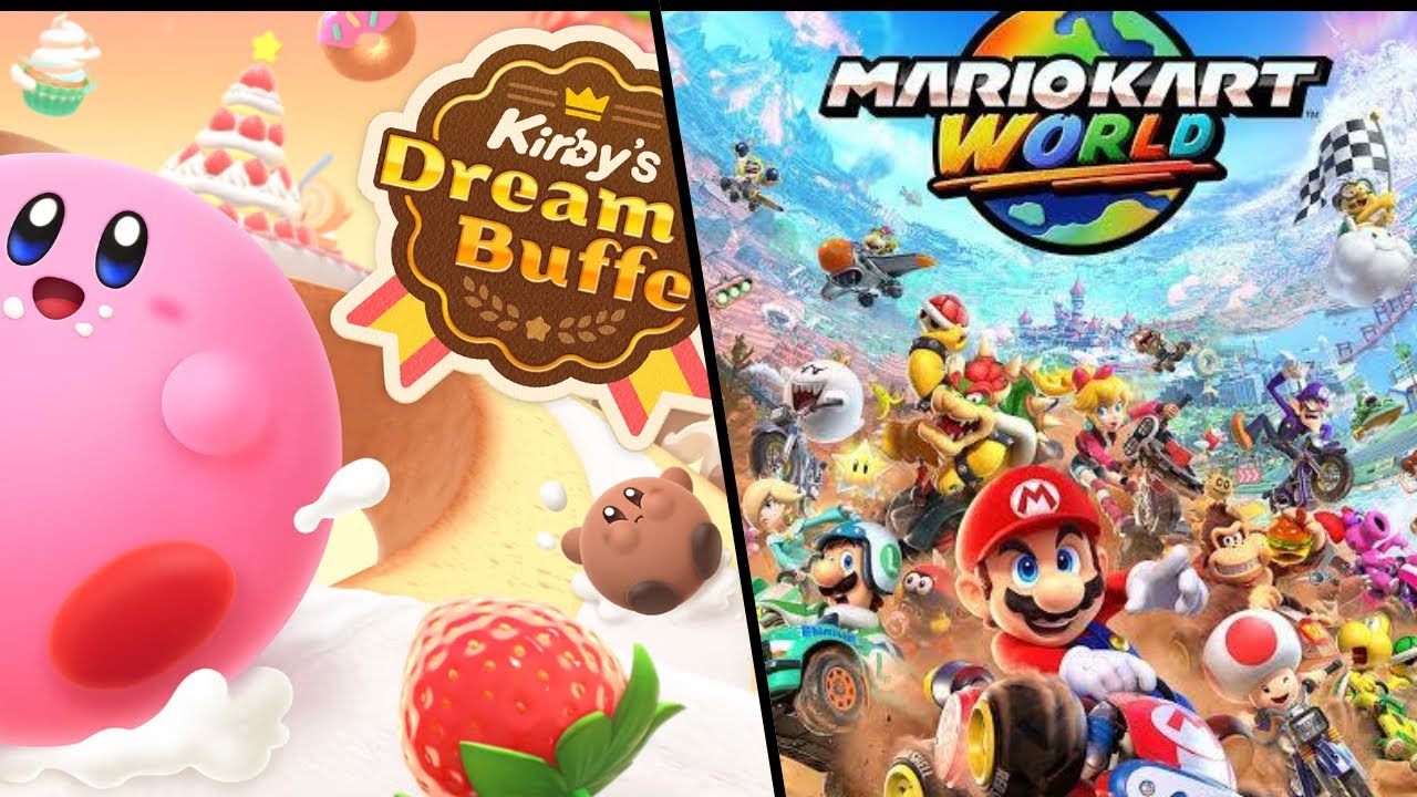 Eating some berries then jumping to some car racing! | Kirby buffet & Mario Kart World 