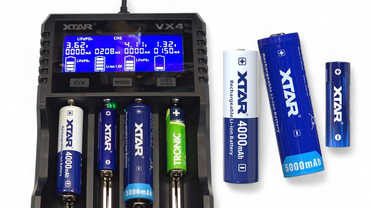XTAR VX4 Universal Battery Charger for Li-Ion 1.5V AA, LiFePO4 and Ni-MH Batteries