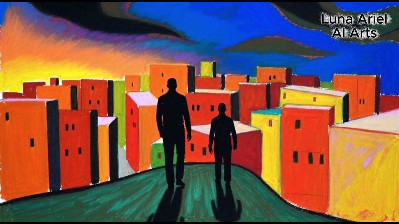 Where the Sidewalk Turns to Water - AI Art Music/Poetry video 4K -