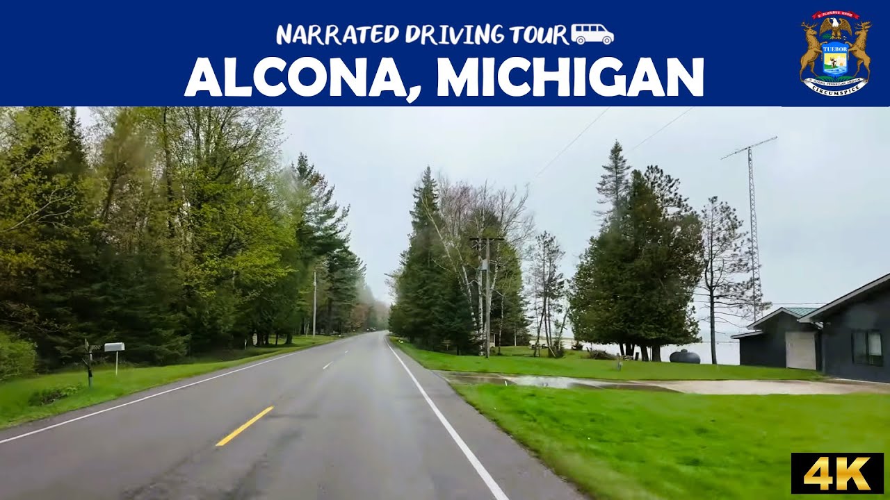 🚘 Alcona, Michigan 🌅 4K Drive