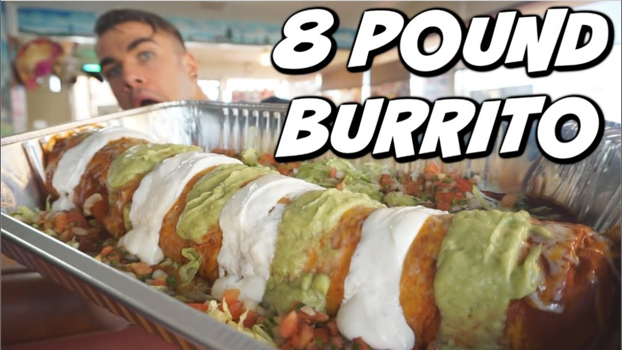 MASSIVE 8LB MEXICAN BURRITO CHALLENGE!!! Biggest Burrito I Have Ever Seen | Man Vs Food | California