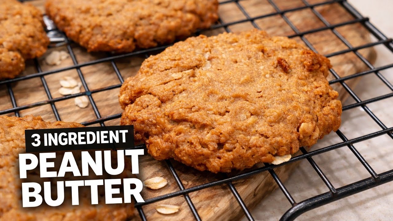 3-Ingredient Peanut Butter Oatmeal Cookies | Soft, Simple & So Good