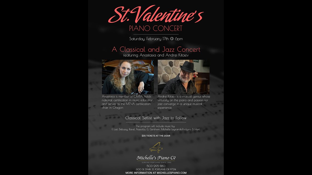 Andrei Kitaev Valentine's Concert at Michelle's Piano in Portland, OR