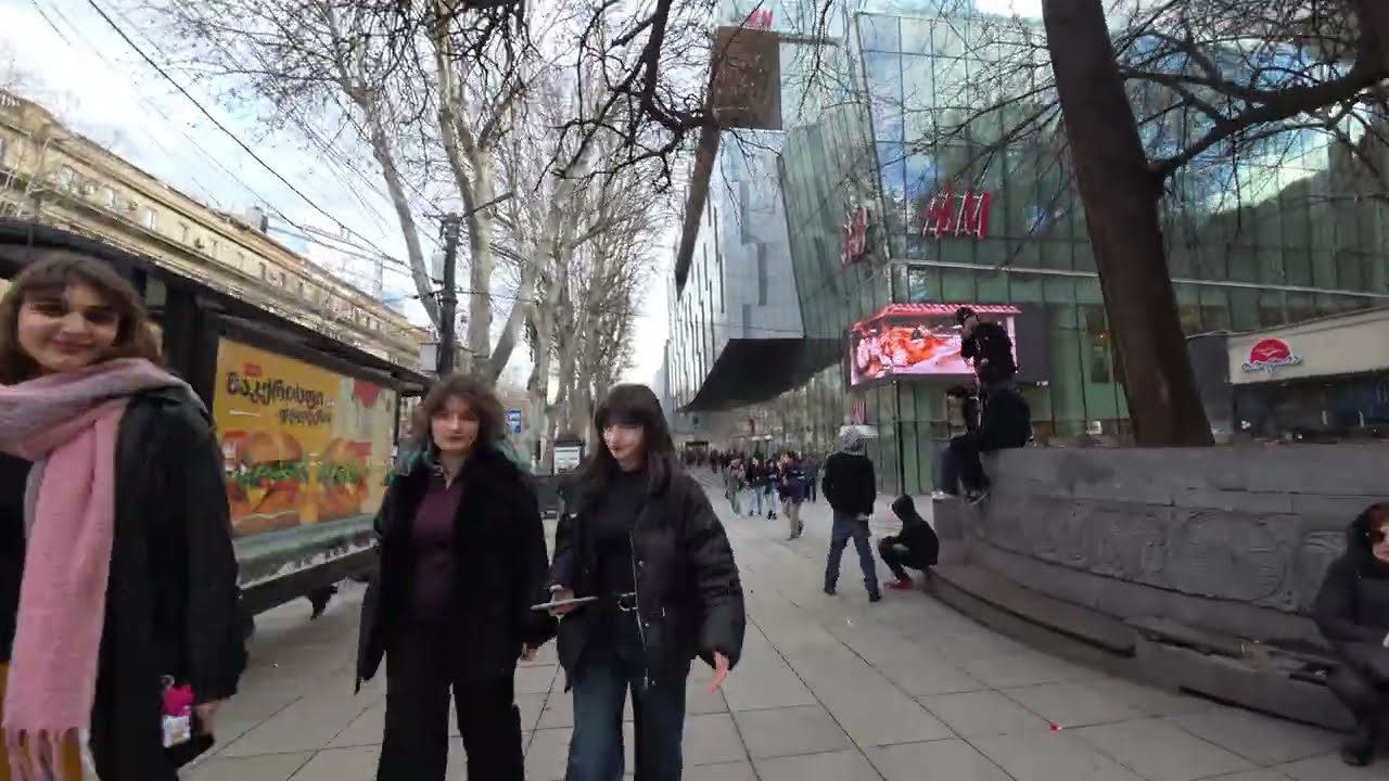 Tbilisi Spring Citywalk | From Rustaveli Metro Station to Bridge of Peace