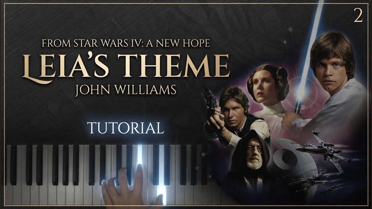 PRINCESS LEIA THEME from 'Star Wars' by John Williams | Piano Tutorial (Part 1) Slow, Detailed