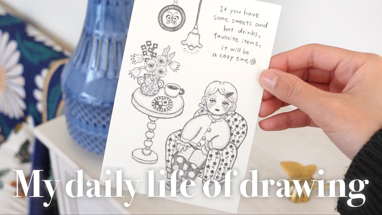 お部屋でのんびり過ごす絵と、チャイをのんびり飲んだ日🛋️☕️| I drew a girl has a cozy time in her room and drank chai