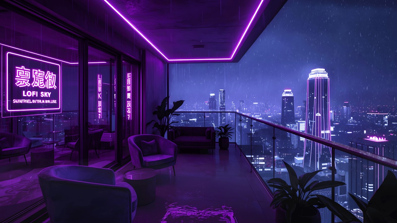 Shibuya After Midnight – Tokyo Balcony Rain for Deep Work & Study Focus | 4K