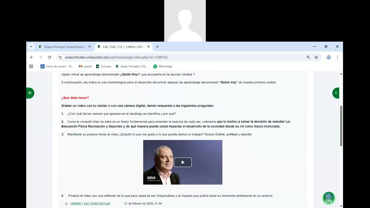 Encuentro Sincrónico Unidad No 1: 