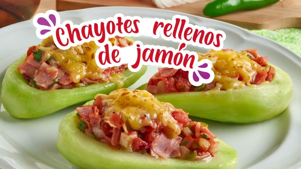 Chayotes rellenos de jam&oacute;n