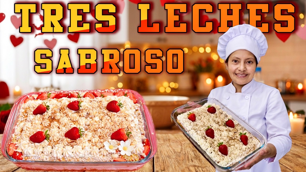 Torta Tres Leches Perfecta para San Valentín | Receta Fácil y Esponjosa