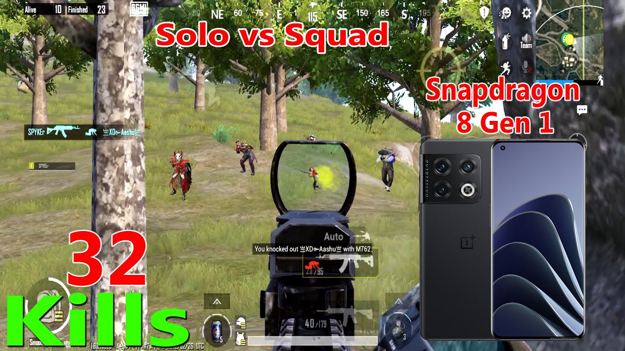 OnePlus 10 Pro 5G Pubg Bgmi Test Sanapdragon 8 Gen1 Solo vs Squad 32 Kills Gameplay #devrajesh #pubg