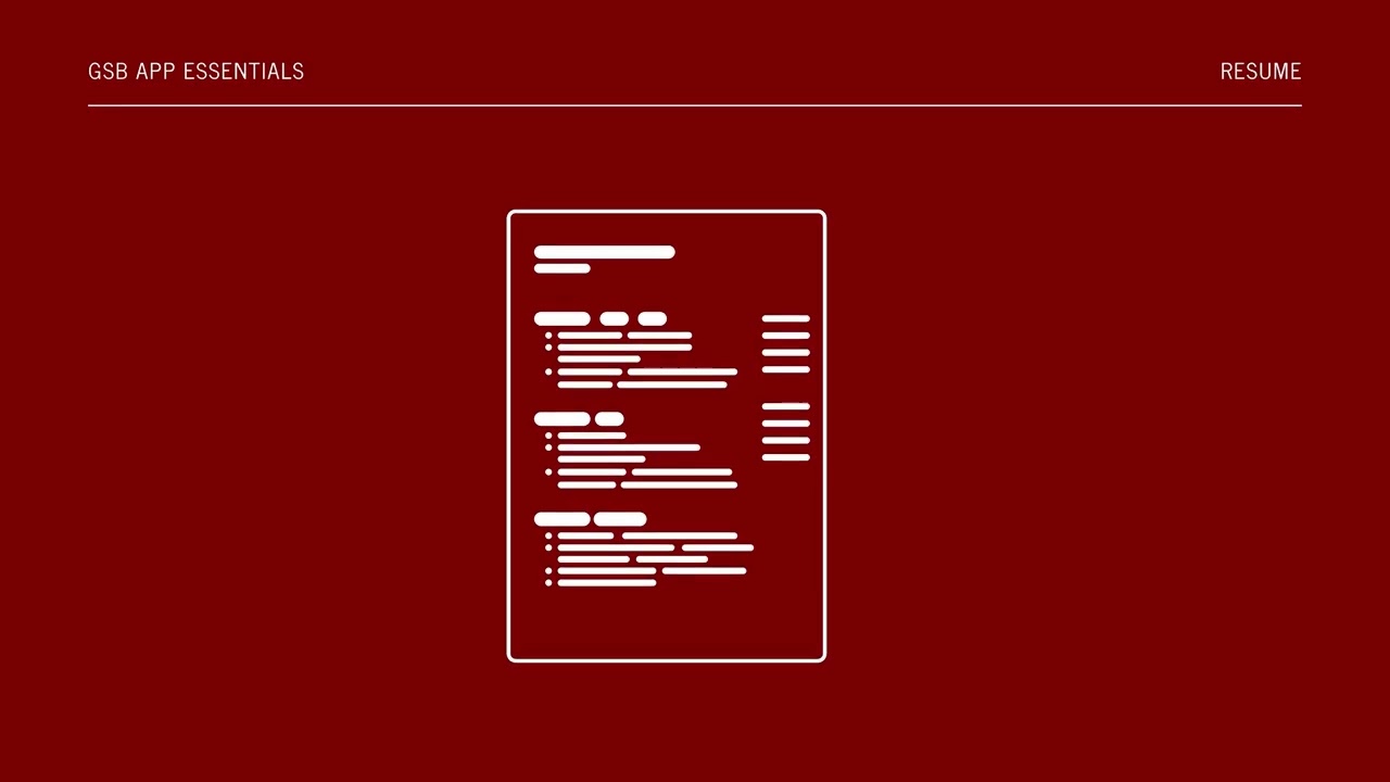 MBA Application Essentials - Resume