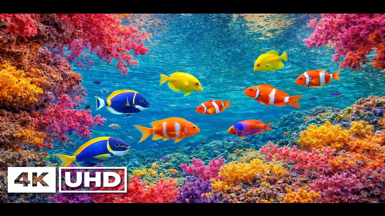 4K Aquarium Relaxation – Tropical Fish, Coral Reef & Calm Underwater Life