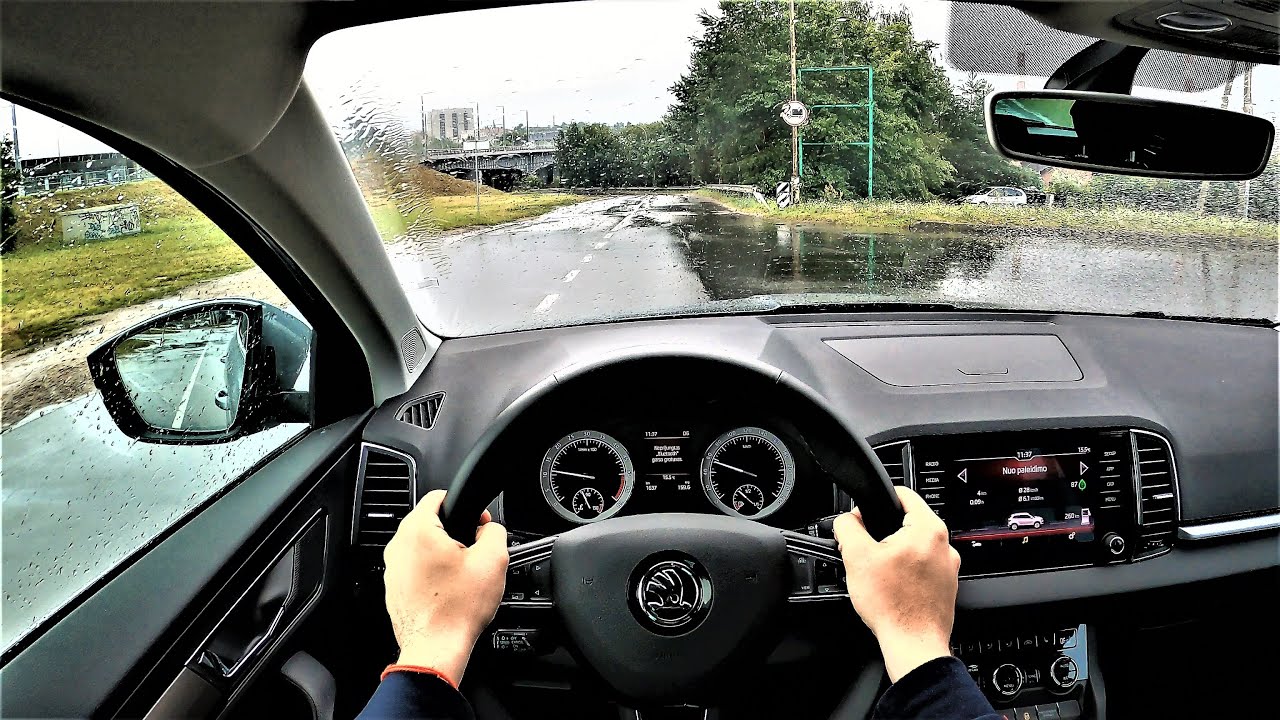 Skoda Karoq Style 150HP - POV Test Drive. GoPRO driving. Skoda Karoq driving in rainy day.