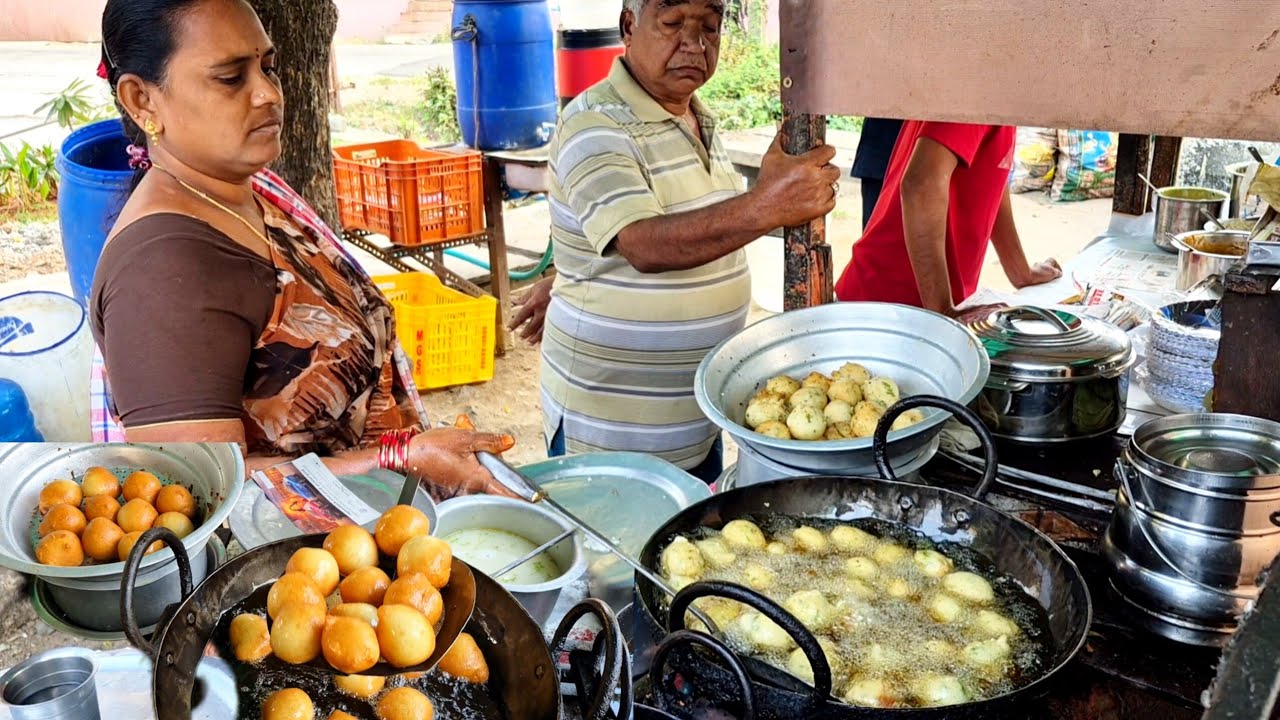 Vijayawada Famous Mysore Bonda | Egg Dosa | Vijayawada Street foods | #mysorebonda #breakfast 