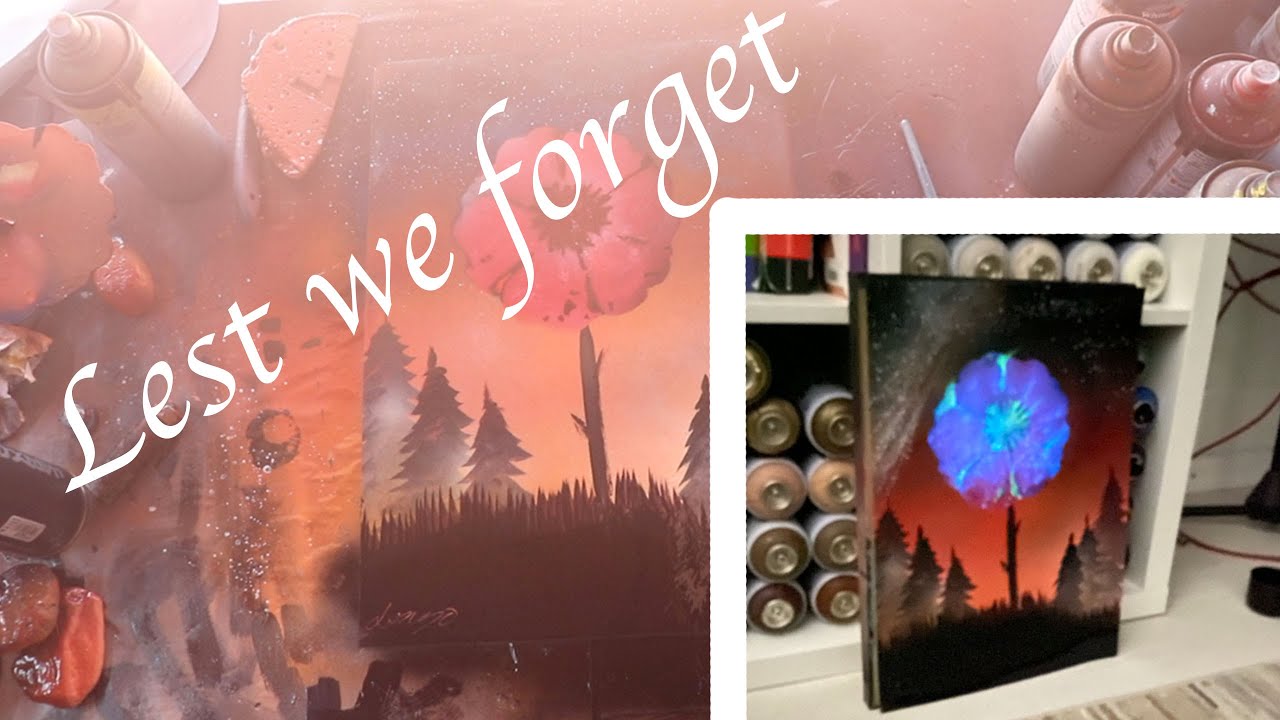 Anzac Poppy - Glow In The Dark - Spray Paint Art