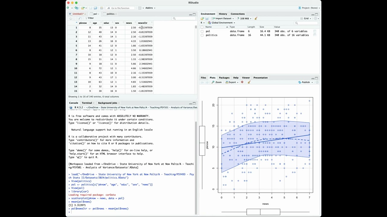 12 - Testing for a nonlinear trend (polynomial regression) in R