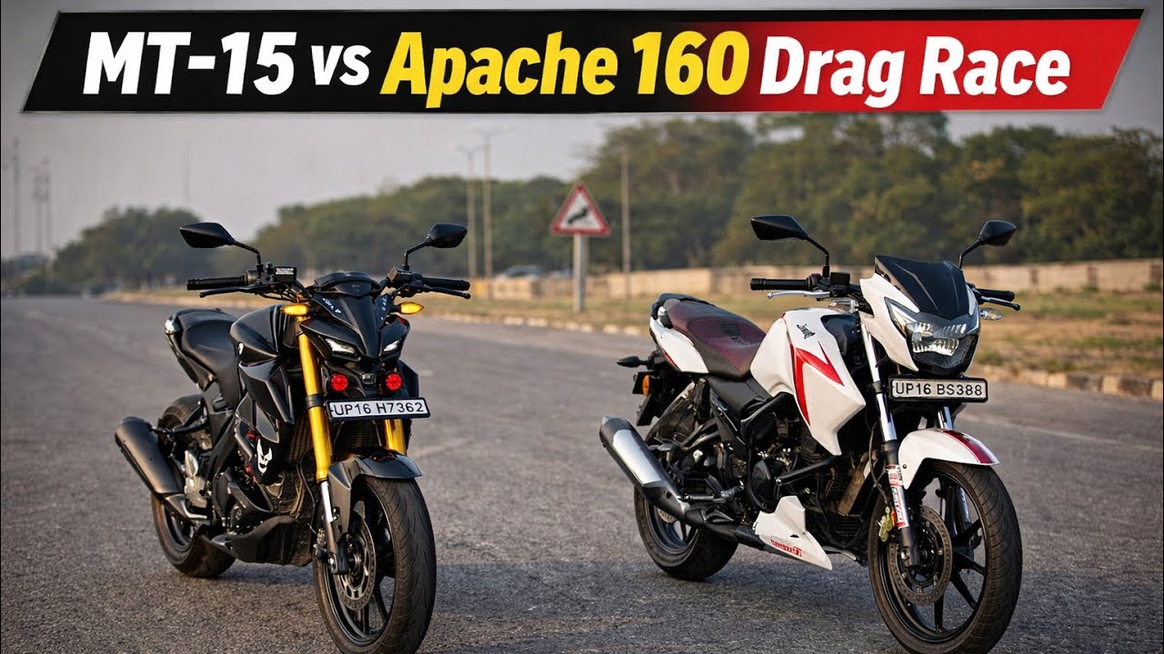 Mt-15 v2 vs Apache 160 v2 drag race 🔥 [ Lokesh vlogs ] 