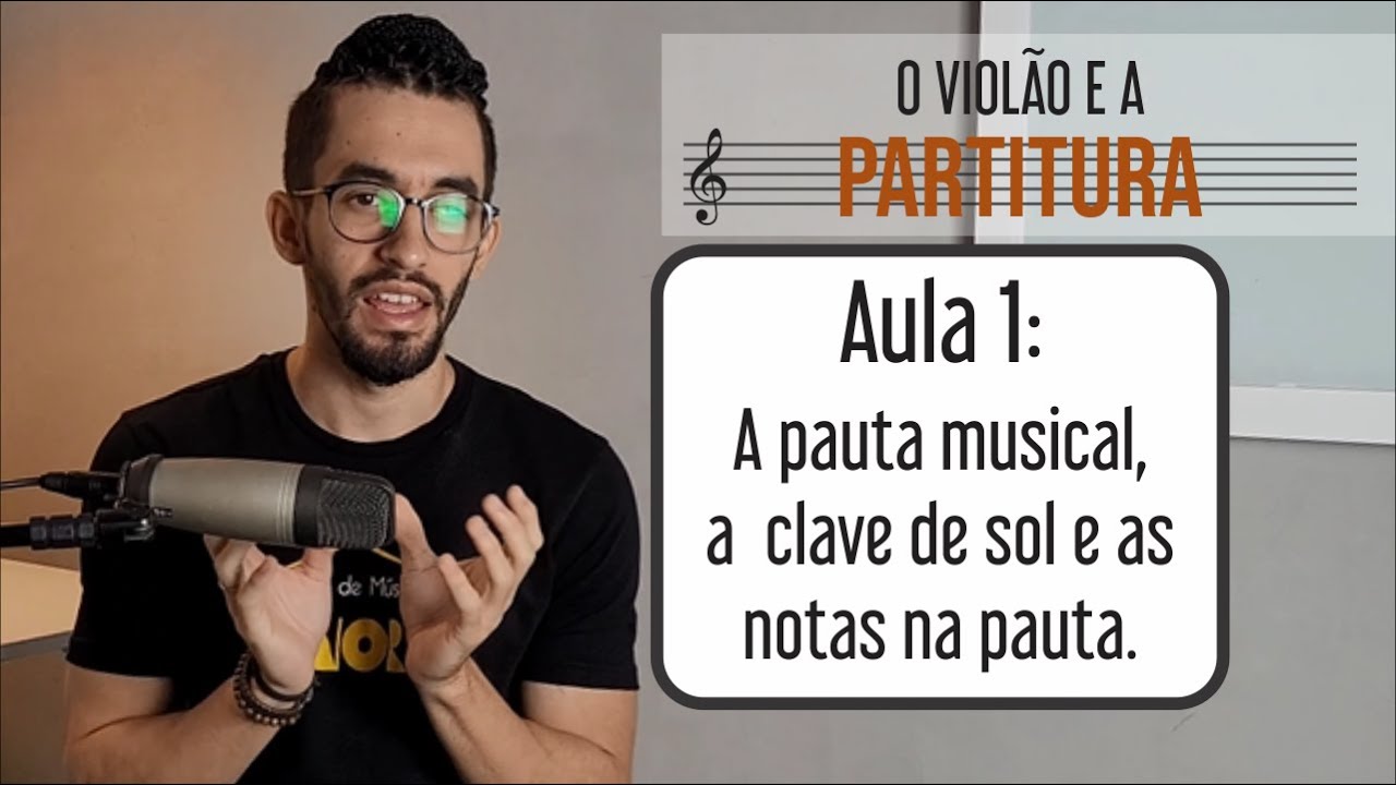 Aula 1: A Pauta musical, a clave de sol e as notas - O Violão e a Partitura