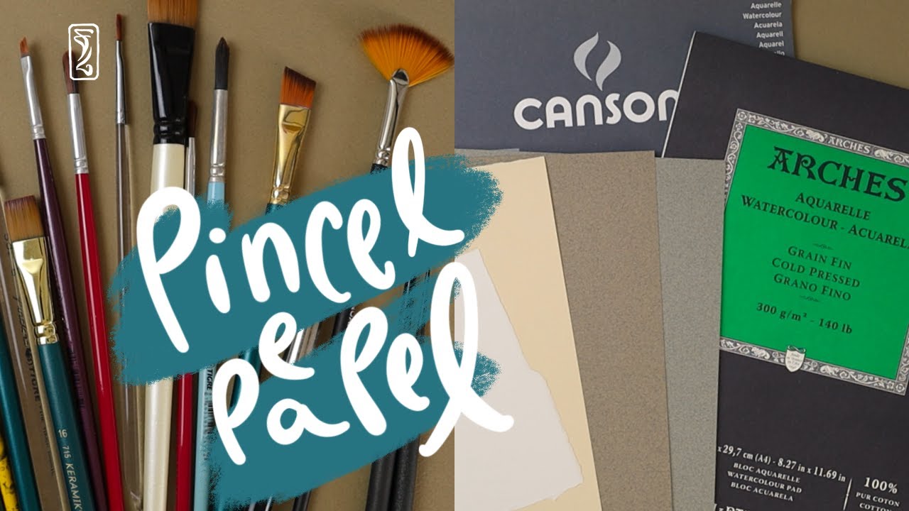 Materiais básicos para pintar com guache | PARTE 2 - Pincéis e papéis