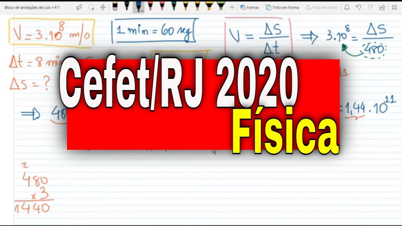 Cefet/RJ 2020. Resolução de Física (1a parte).
