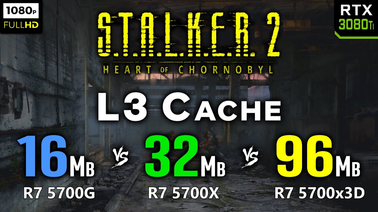 16 Mb vs 32 Mb vs 96 Mb - L3 Cache in S.T.A.L.K.E.R. 2: Heart of Chornobyl | AMD 3D V-Cache