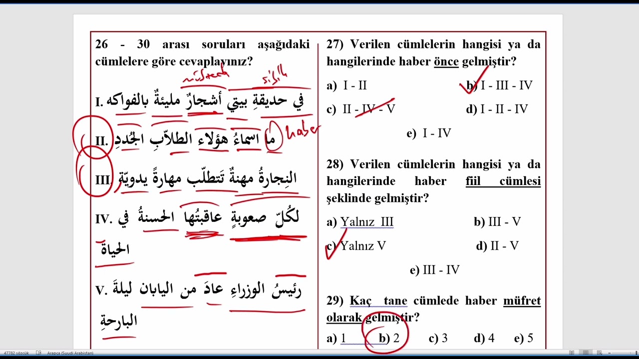 Nahiv Soruları: HABERİN ÇEŞİTLERİ -7